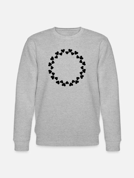 Hearts circle large small double circle - Stanley/Stella CHANGER Unisex Organic Sweatshirt - heather grey