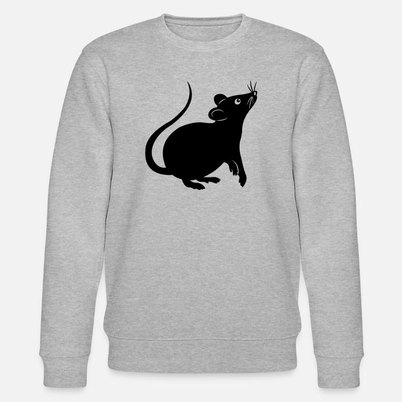 Rattenschattenfigur Jahr der Ratte - Stanley/Stella Unisex Bio-Sweatshirt CHANGER  - Grau meliert