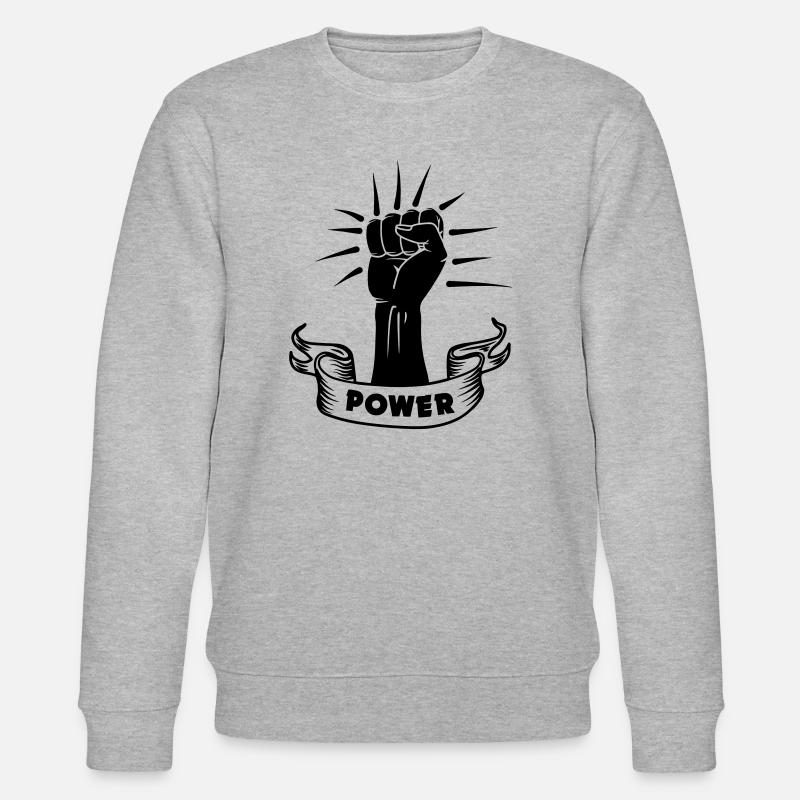 Power schwarze Faust - Stanley/Stella Unisex Bio-Sweatshirt CHANGER - Grau meliert