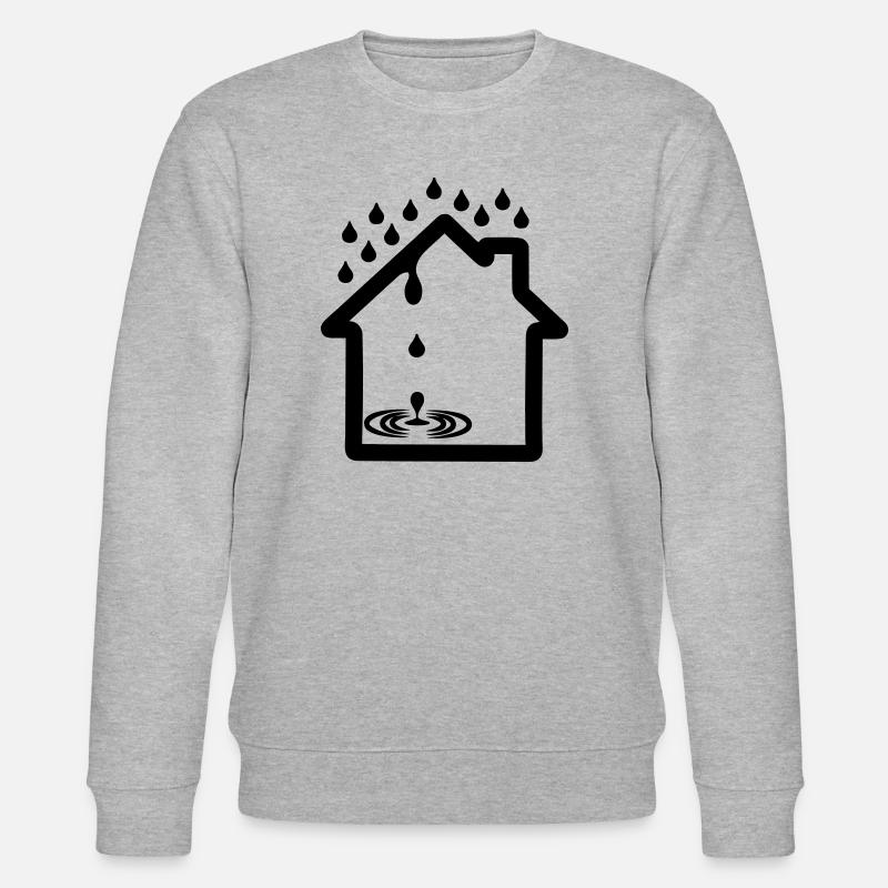 Haus-Leckage-Logo-Dachdecker - Stanley/Stella Unisex Bio-Sweatshirt CHANGER  - Grau meliert