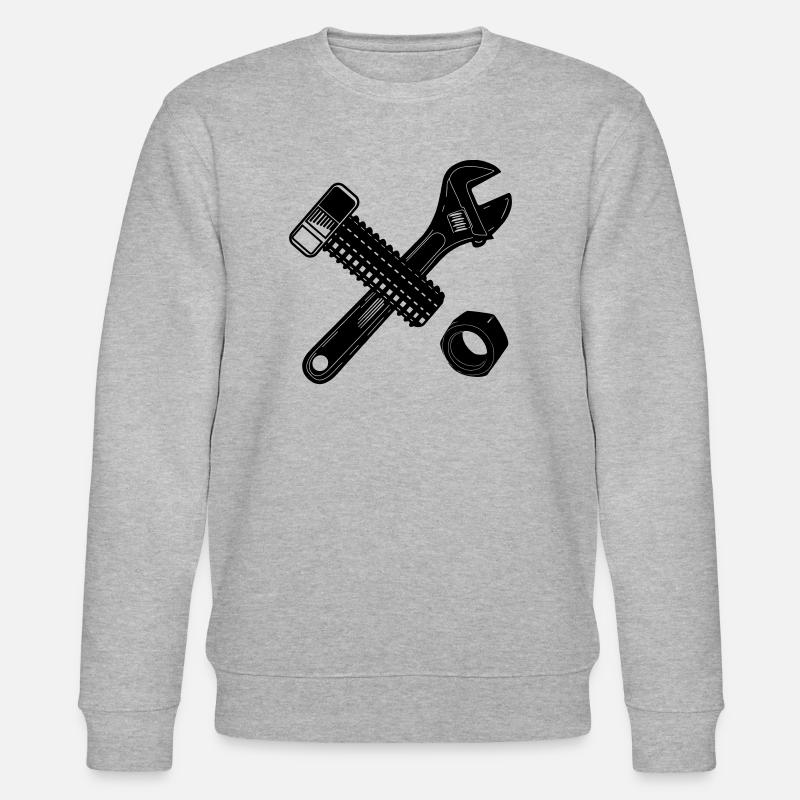 Schraubenmutter und Schraubenschlüssel - Stanley/Stella Unisex Bio-Sweatshirt CHANGER  - Grau meliert