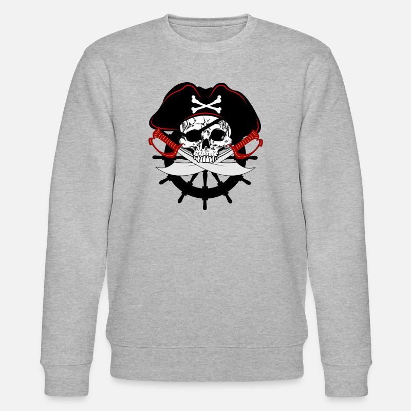 Piratenschädel - Stanley/Stella Unisex Bio-Sweatshirt CHANGER  - Grau meliert