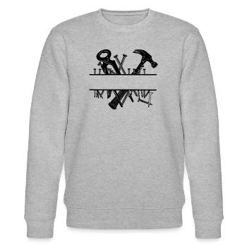 Carpenter Logo Nägel - Stanley/Stella Unisex Bio-Sweatshirt CHANGER  - Grau meliert - Vorne - Nik (191cm) & Marisol (170cm)