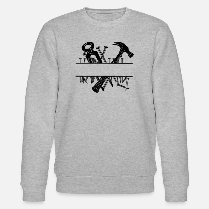 Clous logo de charpentier - Sweat bio CHANGER Stanley/Stella Unisexe - gris chiné