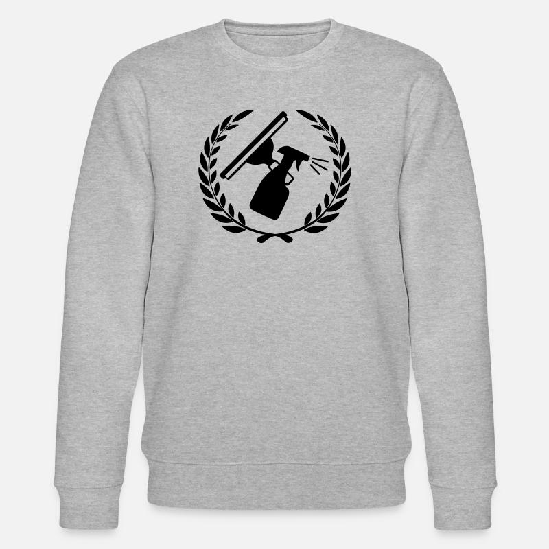Fensterputzer-Logo mit Lorbeerkranz - Stanley/Stella Unisex Bio-Sweatshirt CHANGER  - Grau meliert