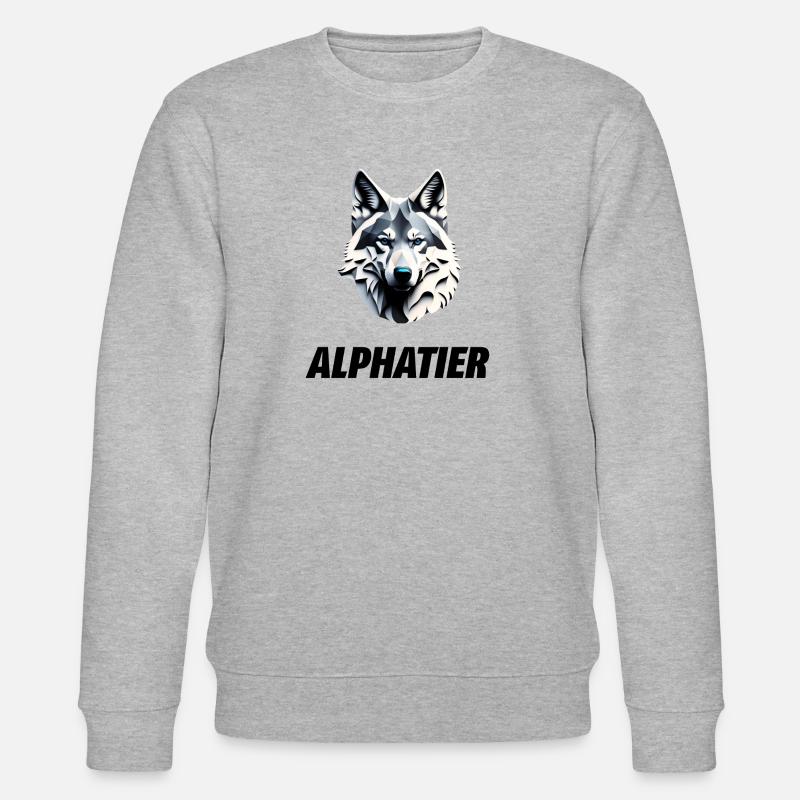 Wolfskopf Alphatier - Stanley/Stella Unisex Bio-Sweatshirt CHANGER  - Grau meliert