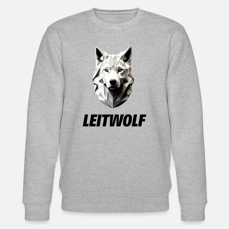 weißer Kopf vom Leitwolf - Stanley/Stella Unisex Bio-Sweatshirt CHANGER  - Grau meliert