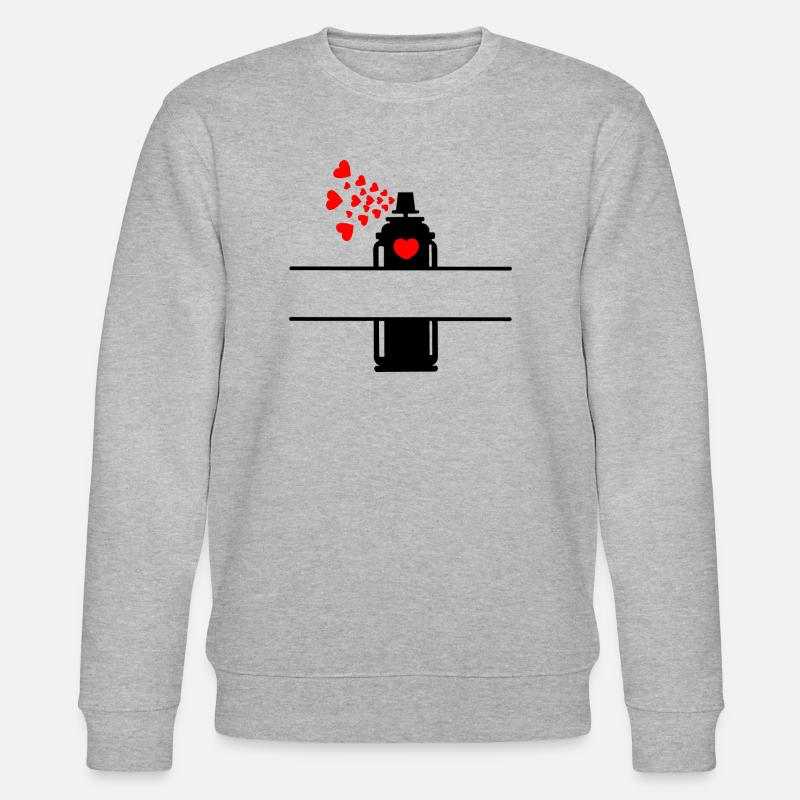 Spraydose sprüht rote Herzen - Stanley/Stella Unisex Bio-Sweatshirt CHANGER  - Grau meliert