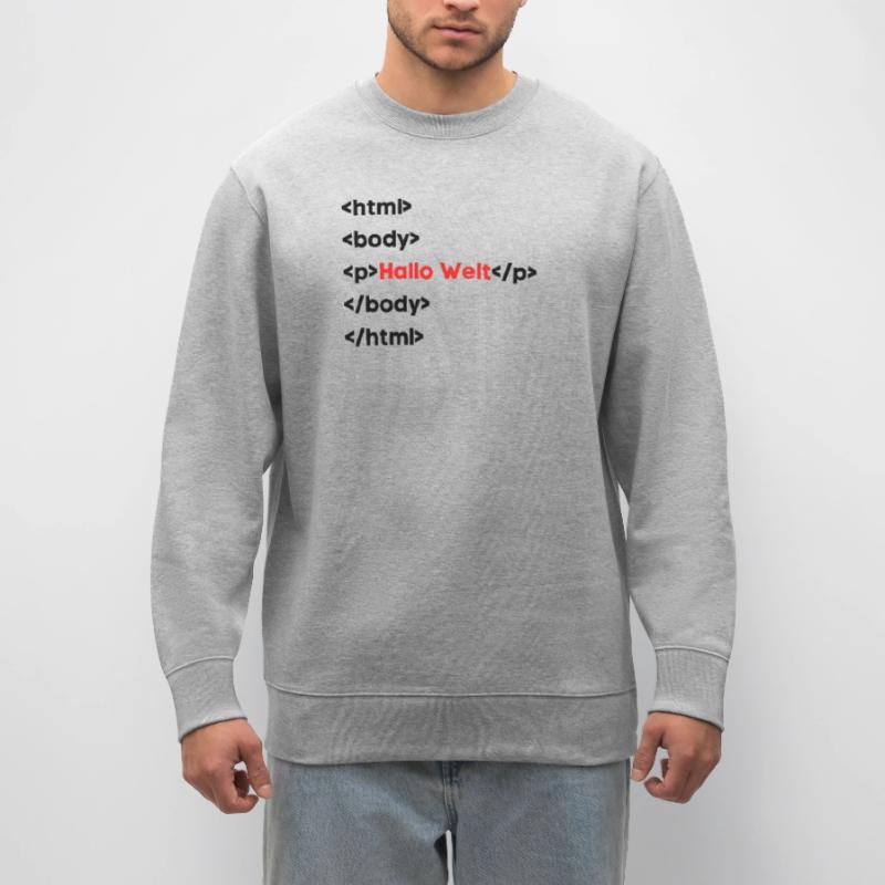 Hallo Welt HTML – Lustiges Programmierer & Coding  Stanley/Stella Unisex Bio-Sweatshirt CHANGER 
