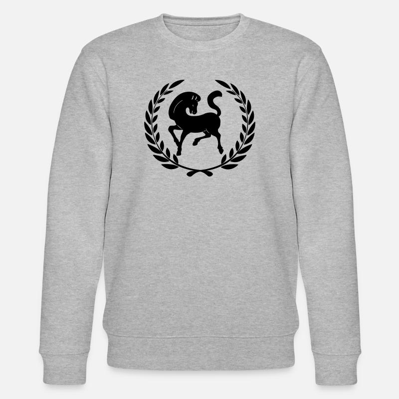 Schwarzes Pferd im Lorbeerkranz - Stanley/Stella Unisex Bio-Sweatshirt CHANGER  - Grau meliert