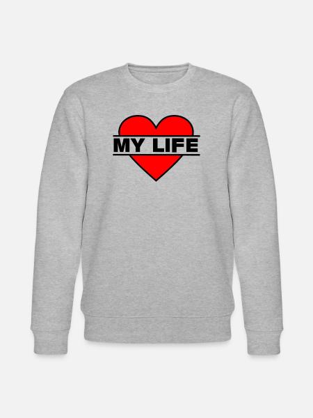 Heart I love my life - Stanley/Stella CHANGER Unisex Organic Sweatshirt - heather grey