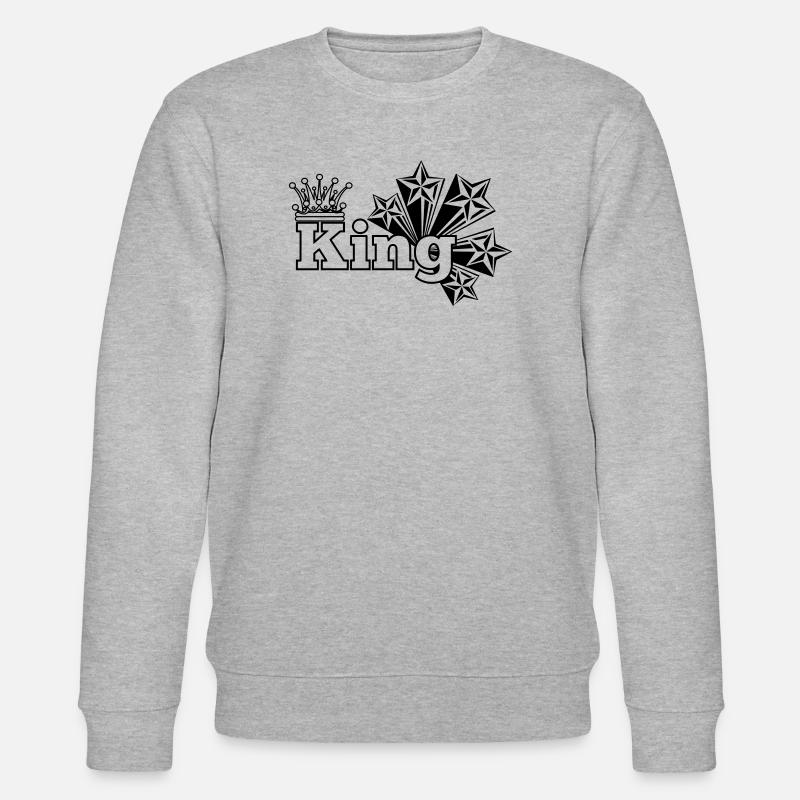 Königssterne und Krone - Stanley/Stella Unisex Bio-Sweatshirt CHANGER  - Grau meliert
