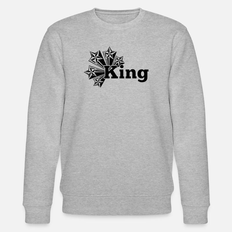 König transparent mit Sternen - Stanley/Stella Unisex Bio-Sweatshirt CHANGER  - Grau meliert