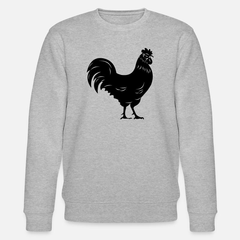 Coq noir transparent Image d’ombre - Sweat bio CHANGER Stanley/Stella Unisexe - gris chiné