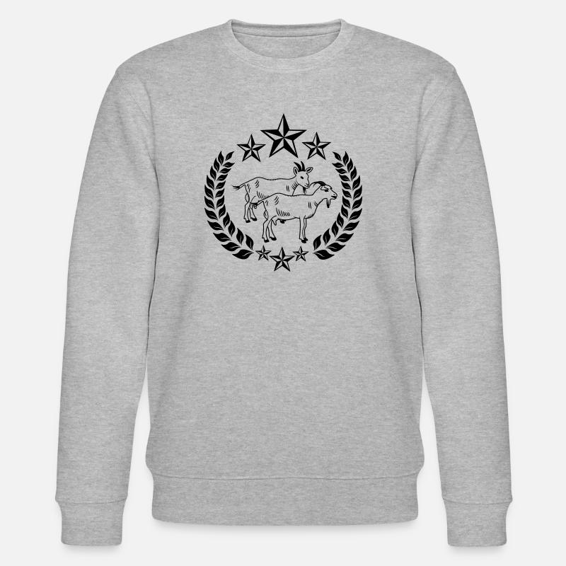 Ziegen im Lorbeerkranz - Stanley/Stella Unisex Bio-Sweatshirt CHANGER  - Grau meliert