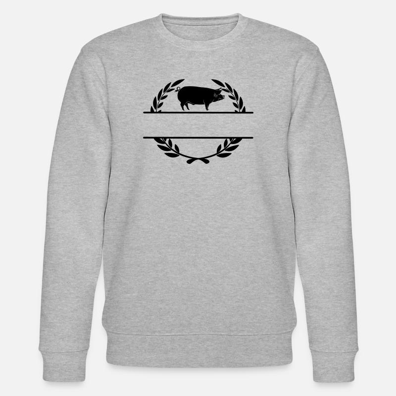 Logo Schwein im Lorbeerkranz - Stanley/Stella Unisex Bio-Sweatshirt CHANGER  - Grau meliert