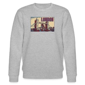 London Tower bridge skyline - Stanley/Stella Unisex Bio-Sweatshirt CHANGER  - Grau meliert - Vorne - Nik (191cm) & Marisol (170cm)