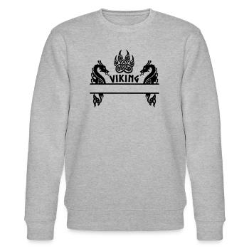Griffe d’ours viking deux dragons plaque signalétique 8 - Sweat bio CHANGER Stanley/Stella Unisexe - gris chiné - Devant - Nik (191cm) & Marisol (170cm)