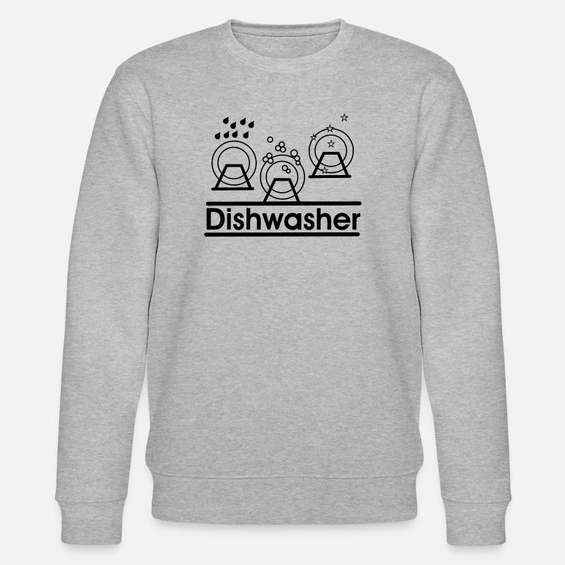 Dishwasher logo with text 'Dishwasher'' - Stanley/Stella CHANGER Unisex Organic Sweatshirt - heather grey