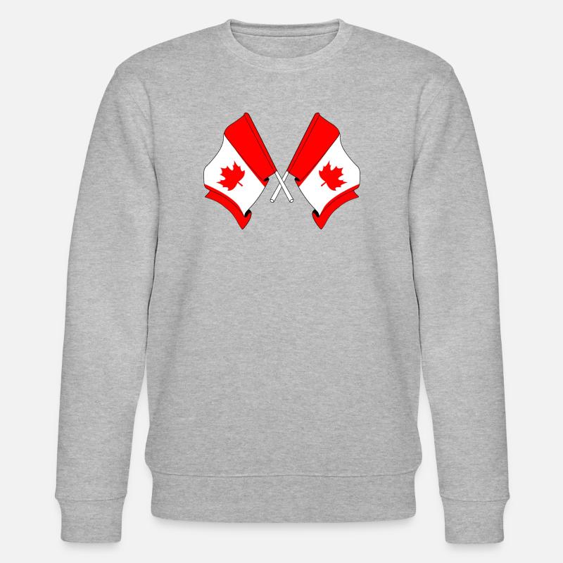 Drapeaux du Canada croisés - Sweat bio CHANGER Stanley/Stella Unisexe - gris chiné