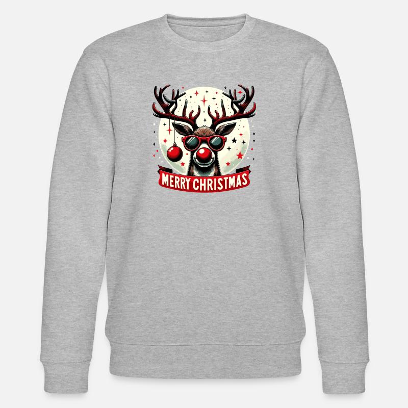 Rentier-Weihnachtsspaß - Original Pullover - Stanley/Stella Unisex Bio-Sweatshirt CHANGER  - Grau meliert