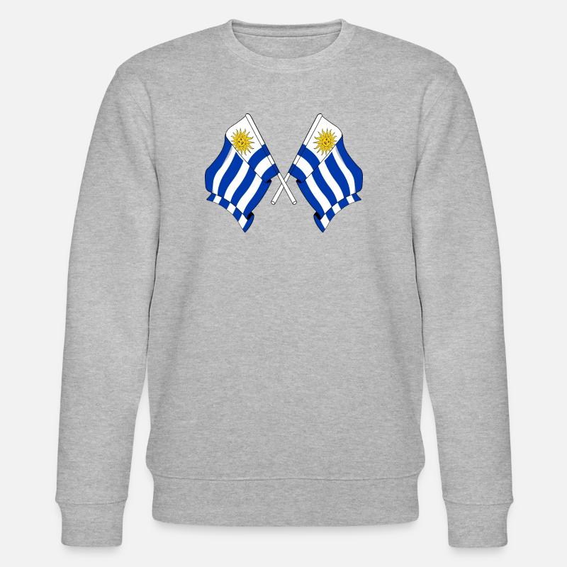 Deux drapeaux croisés de l’Uruguay - Sweat bio CHANGER Stanley/Stella Unisexe - gris chiné