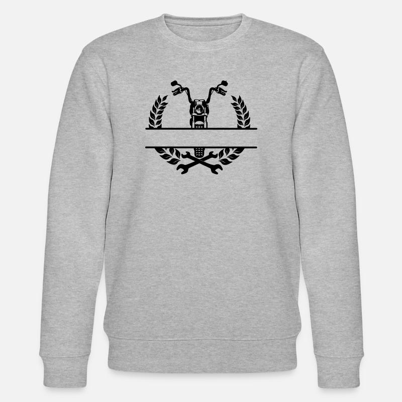 Motorradmechaniker- oder Werkstattlogo - Stanley/Stella Unisex Bio-Sweatshirt CHANGER  - Grau meliert
