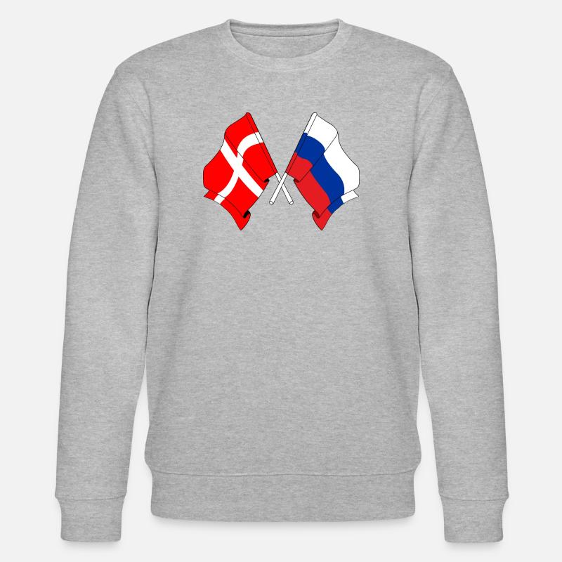 Drapeau Danemark, drapeau Russie - Sweat bio CHANGER Stanley/Stella Unisexe - gris chiné