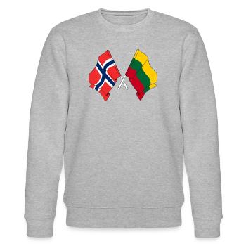 Flagge Norwegen, Flagge Litauen - Stanley/Stella Unisex Bio-Sweatshirt CHANGER  - Grau meliert - Vorne - Nik (191cm) & Marisol (170cm)