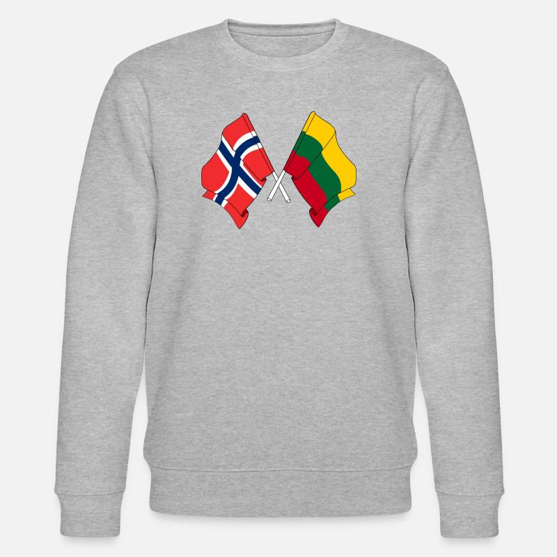 Drapeau Norvège, drapeau Lituanie - Sweat bio CHANGER Stanley/Stella Unisexe - gris chiné