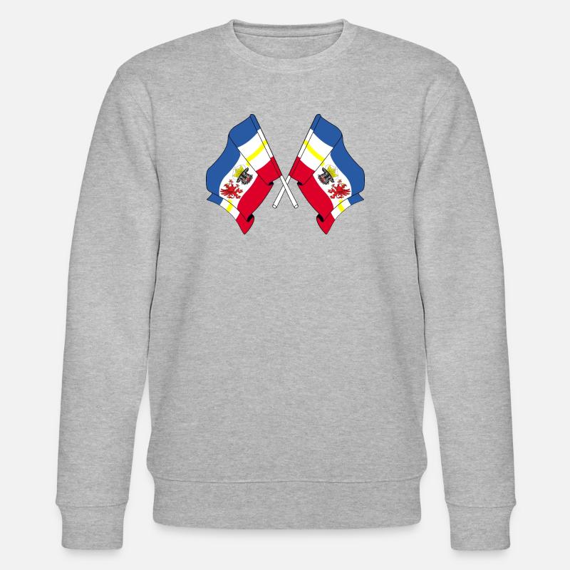 Two flags Mecklenburg Vorpommern - Stanley/Stella CHANGER Unisex Organic Sweatshirt - heather grey