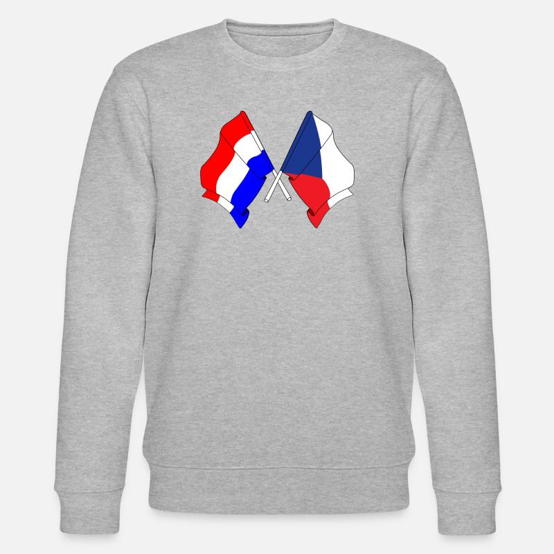 Drapeau des Pays-Bas, République tchèque - Sweat bio CHANGER Stanley/Stella Unisexe - gris chiné