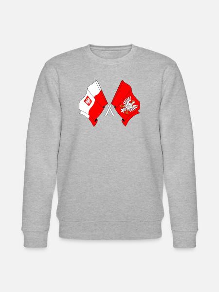 Flag Poland, Masovia crossed - Stanley/Stella CHANGER Unisex Organic Sweatshirt - heather grey