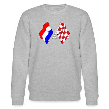 Drapeau Pays-Bas, Brabant septentrional croisé - Sweat bio CHANGER Stanley/Stella Unisexe - gris chiné - Devant - Nik (191cm) & Marisol (170cm)