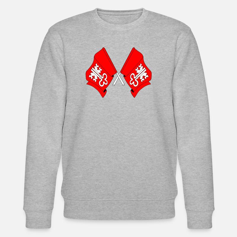 Zwei Flaggen Nidwalden Schweiz - Stanley/Stella Unisex Bio-Sweatshirt CHANGER  - Grau meliert