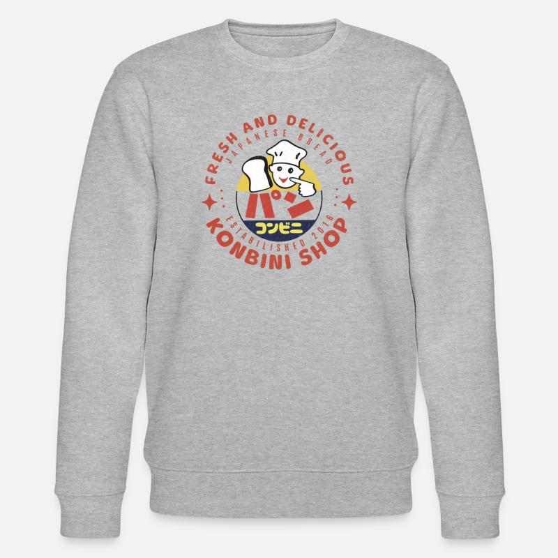 I Love Konbini Bread - Stanley/Stella Unisex Bio-Sweatshirt CHANGER  - Grau meliert