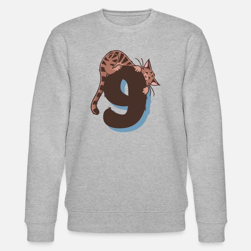Katze Zahl 9 - Stanley/Stella Unisex Bio-Sweatshirt CHANGER  - Grau meliert
