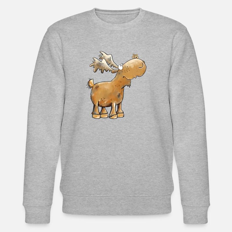 Drolliger Elch Schmetterling - Stanley/Stella Unisex Bio-Sweatshirt CHANGER  - Grau meliert