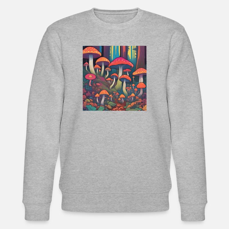Bunte Pilze - Stanley/Stella Unisex Bio-Sweatshirt CHANGER  - Grau meliert