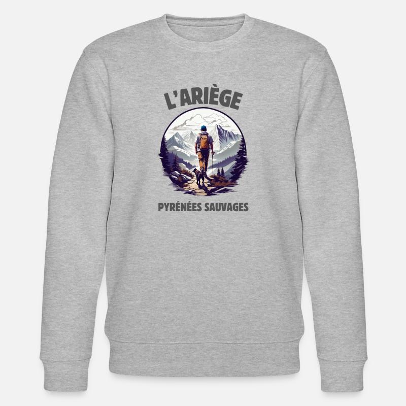 l'Ariège Pyrénées sauvages - Sweat bio CHANGER Stanley/Stella Unisexe - gris chiné