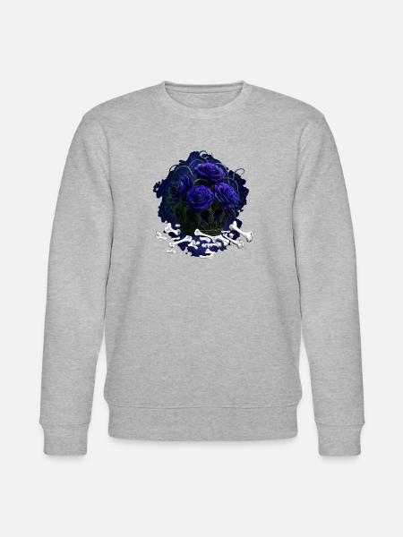 Blaue Rosen im Knochenkreis - Stanley/Stella Unisex Bio-Sweatshirt CHANGER  - Grau meliert