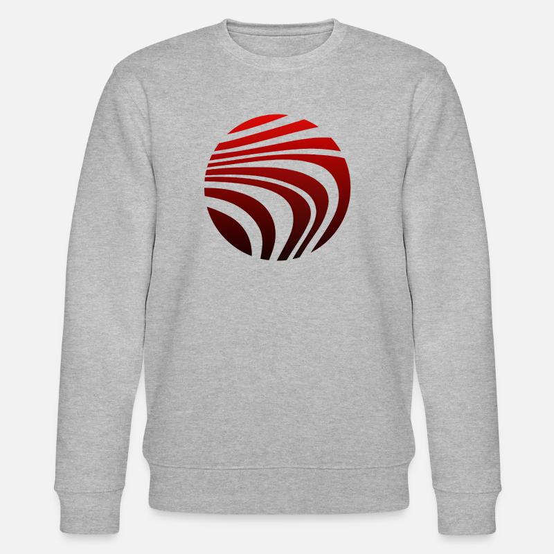 Psychedelic Pattern Red Black Gradient - Stanley/Stella CHANGER Unisex Organic Sweatshirt - heather grey