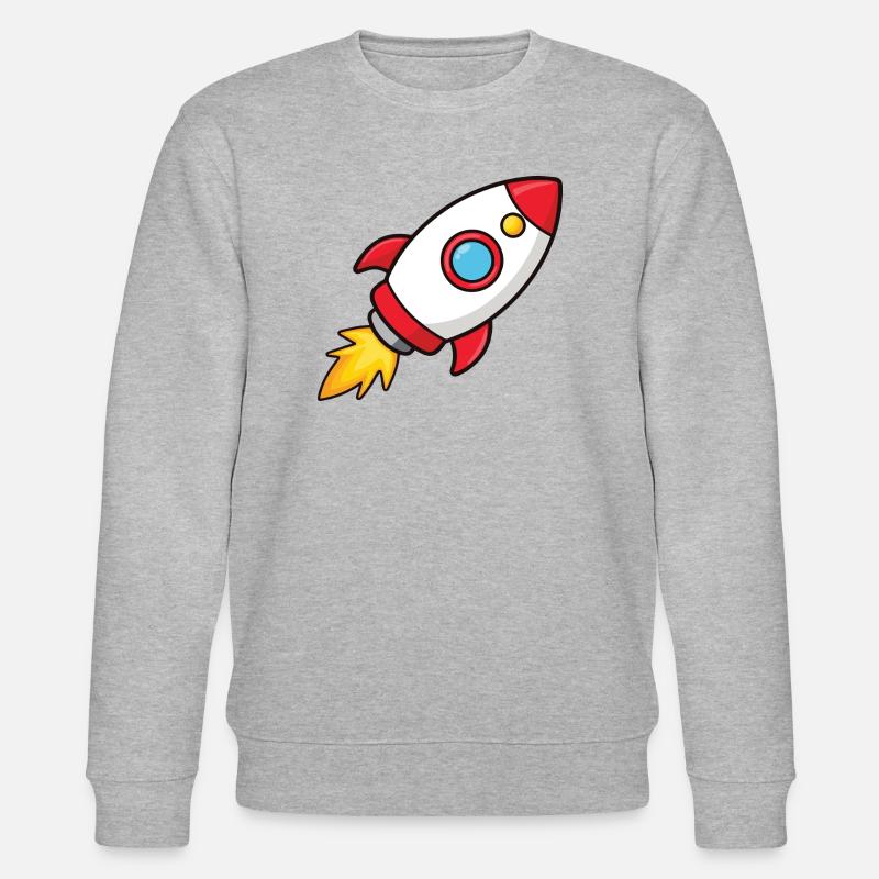 Retro Rocket Burst Design - Stanley/Stella CHANGER Unisex Organic Sweatshirt - heather grey