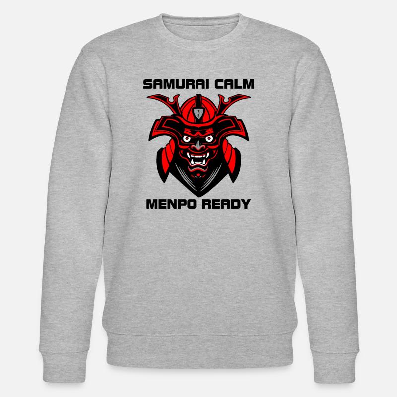 Calm as a Samurai – Menpo Ready - Stanley/Stella CHANGER Unisex Organic Sweatshirt - heather grey