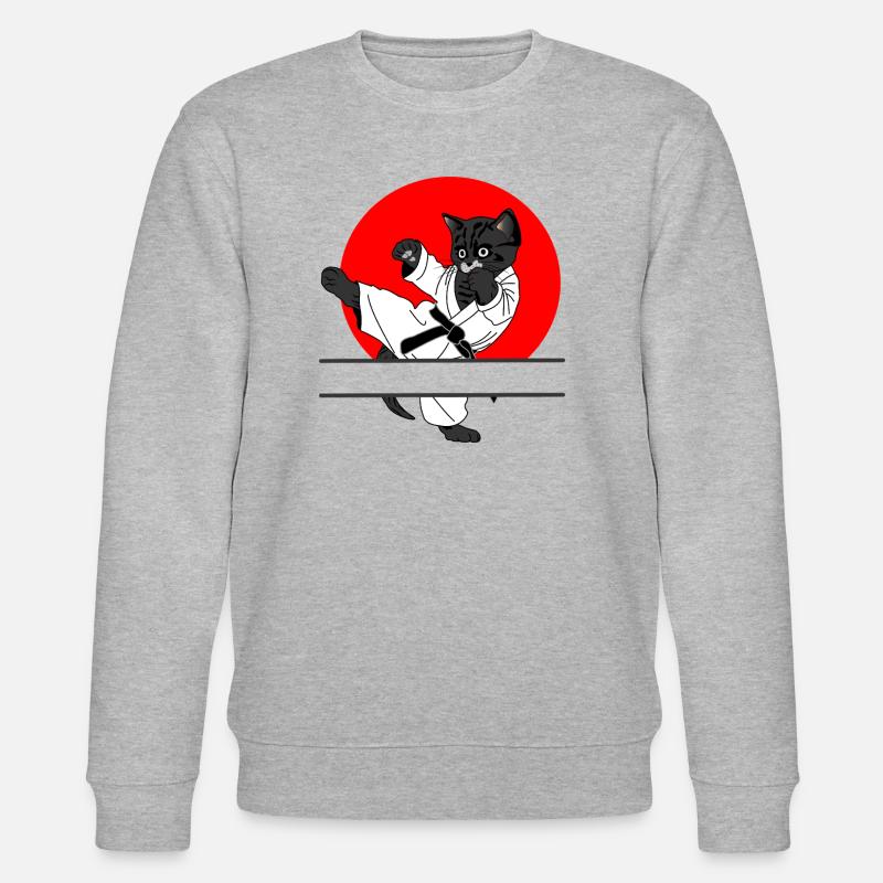 Chat noir karaté soleil - Sweat bio CHANGER Stanley/Stella Unisexe - gris chiné