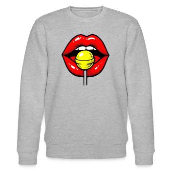 Lolli Lips - Stanley/Stella Unisex Bio-Sweatshirt CHANGER  - Grau meliert - Vorne - Nik (191cm) & Marisol (170cm)