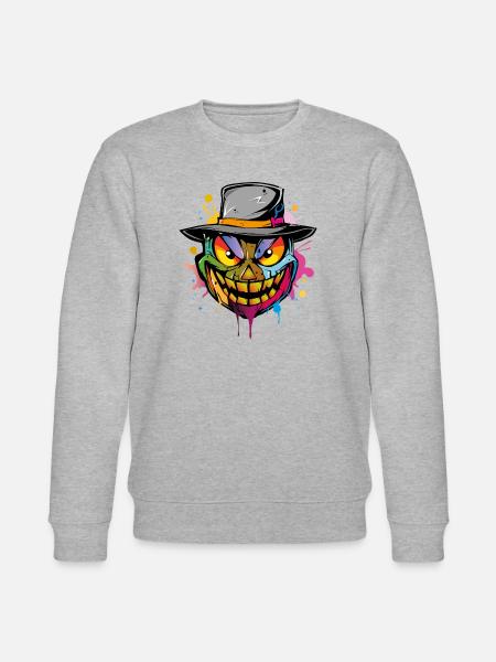 Halloween Face - Stanley/Stella Unisex Bio-Sweatshirt CHANGER - Grau meliert