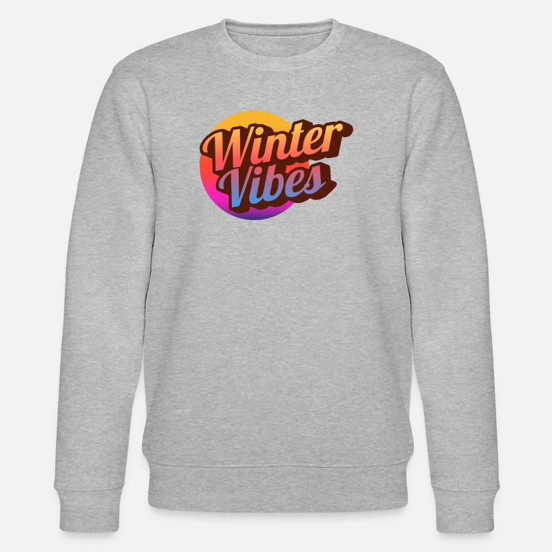 Winter Vibes Retro Gradient - Stanley/Stella Unisex Bio-Sweatshirt CHANGER  - Grau meliert