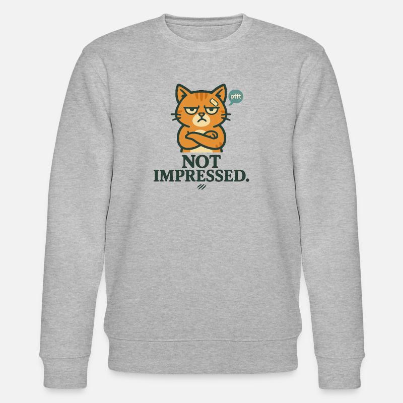 Not Impressed – Grumpy-Katze - Stanley/Stella Unisex Bio-Sweatshirt CHANGER  - Grau meliert