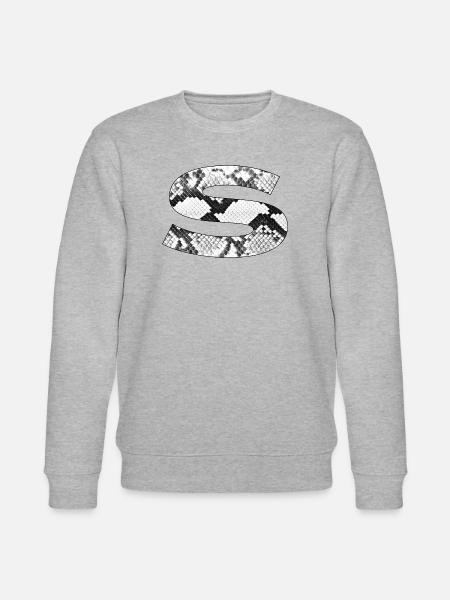 Schlangenleder-Muster Buchstabe s - Stanley/Stella Unisex Bio-Sweatshirt CHANGER - Grau meliert